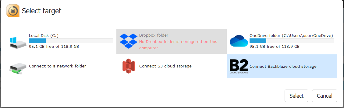 screenshot of Zinstall FullBack Server